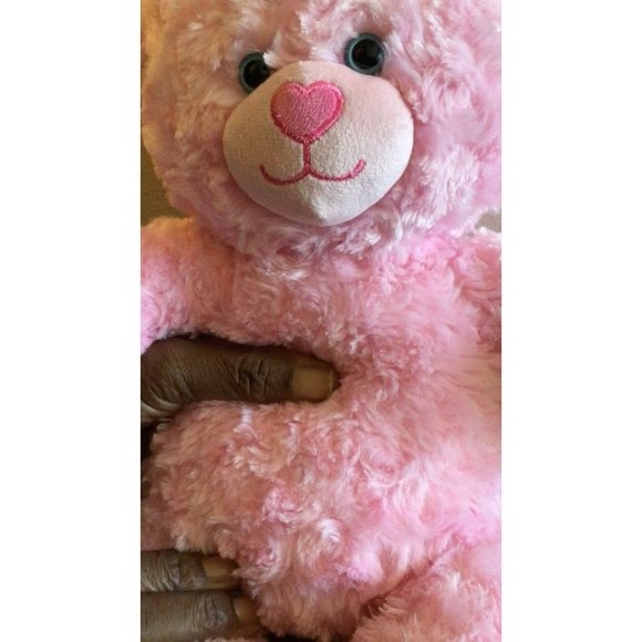Build A Bear Heartbeat Plush Bear Pink 17” Blue Eyes - Picture 2 of 7
